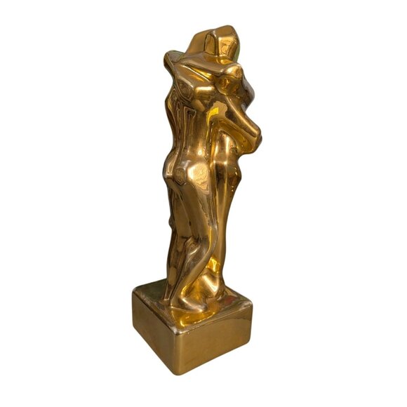 Jaru Lovers Embrace Sculpture MCM Cubist Gold plated - Picture 2 of 16